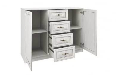 Комод в гостиную Габриэлла 06.65 Вудлайн кремовый Аруша венге