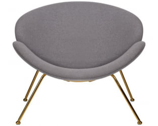 Кресло дизайнерское ДОБРИН ЕМИЛЙ (серая ткань АФ7, золотое основание) 2 шт / DOBRIN EMILY AF7,