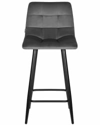 Стул полубарный ДОБРИН ОЛИВИА (черные матовые ножки, темно-серый велюр (108-91)) / DOBRIN OLIVIA