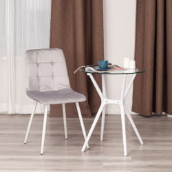 Мягкий стул CХИЛЛЙ (мод. 7094-1) вельвет/металл, 44,5х52,5х86 см, пинк (розовый) ХЛР39 / натуральный / CHILLY (mod. pink HLR39