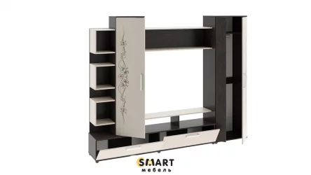 Стенка Дакота  Венге Цаво/Дуб молочный с рисунком