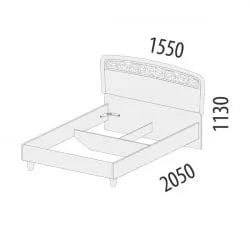 Кровать 140*200 Катрин 92.02 Дуб венге Белый песок Санчо крем