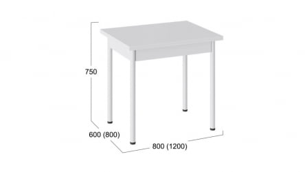 Стол обеденный Родос Тип 2 с опорой д40 Белый муар, Белый / d40
