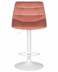 Барный стул ДОБРИН ТАИЛОР ВХИТЕ Пудрово-розовый велюр МДЖ9-32 / DOBRIN TAILOR WHITE MJ9-32