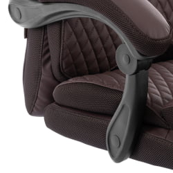 Кресло руководителя Чиеф металБЛ кож/зам/ткань, коричневый/коричневый стеганный, 36-36/36-36 стеганный/ТВ-24 / Chief metalBL стеганный/TW-24