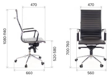 Кресло руководителя Еверпроф Рио М Кожа Черный / Everprof Rio M