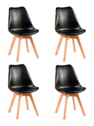 Стул обеденный ДОБРИН ДЖЕРРЙ СОФТ (ножки светлый бук, цвет сиденья черный (Б-03)) 4 шт / DOBRIN JERRY SOFT (B-03))