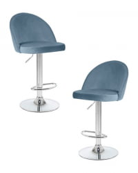 Стул барный ДОБРИН МИЛАНА (пудрово-голубой велюр (МДЖ9-74)) 2 шт / DOBRIN MILANA (MJ9-74))