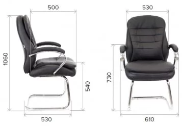 Кресло для посетителей Еверпроф Валенсиа CФ Экокожа Черный / Everprof Valencia CF