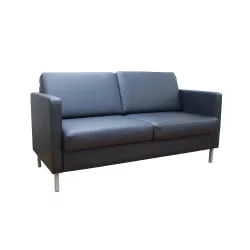 Диван офисный Эндер тройной черный Екотекс 3001 / Ecotex