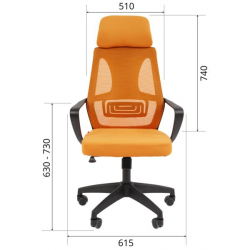 Кресло руководителя CХАИРМАН CХ636 ткань/сетка оранжевый, белый пластик (М) / CHAIRMAN CH636 (M)