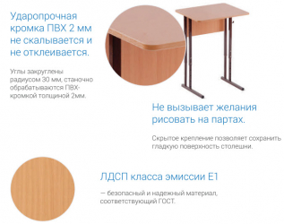 Стол ученический 1-местный регулируемый (ростомат) (рост 3-5) 600х500 мм ЛДСП Серый/Металл Серый