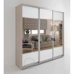 Трехстворчатый шкаф Акцент-Дуэт КВ 1800х600 Ясень шимо светлый