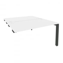 Стол-приставка двойной на П-образном м/к к опорным элем. ОНИКС О.МП-Д.СПР-3.8 Белый Бриллиант/Антрацит / ONIX O.MP-D.SPR-3.8