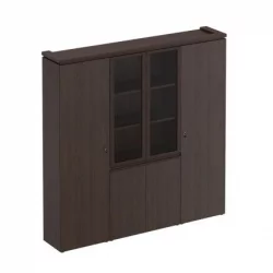 Шкаф комбинированный (для документов узкий + со стеклом + для одежды узкий) МАРК МК 377 Дуб валенсия / MARK