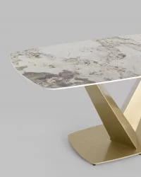 Обеденный стол Аврора 180кс90 Белый мрамор / 180x90