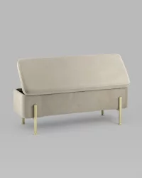 Скамья Болейн голд велюр Бежевый / gold