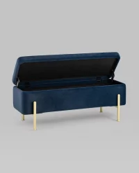 Скамья Болейн голд велюр Синий / gold