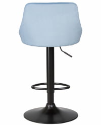 Стул барный ДОБРИН ЛОГАН БЛАCК (пудрово-голубой велюр (МДЖ9-74)) 2 шт / DOBRIN LOGAN BLACK (MJ9-74))