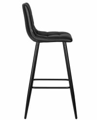 Стул барный ДОБРИН НИCОЛЕ (черные матовые ножки, черная экокожа (П-01)) / DOBRIN NICOLE (P-01))
