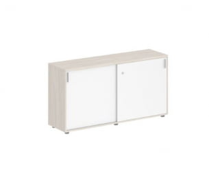 Шкаф-купе низкий с замком Сигма СГ.702.ОЛ.ВХ Дуб светлый Белый / Sigma SG.702.OL.WH