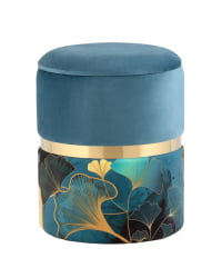 Пуф Кэрри с ящиком велюр Гингко без ножек / Gingko