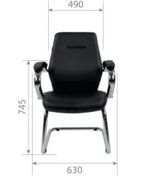 Кресло для посетителя CХАИРМАН 495 экокожа Черный / CHAIRMAN