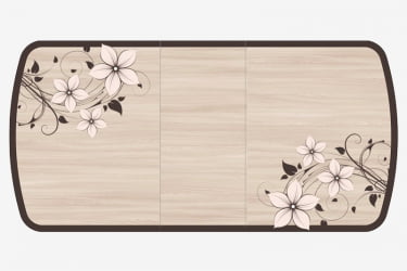 Стол Бостон-3 раздвижной, Цветы, фотопечать/хром брифинг