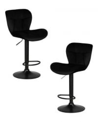 Стул барный ДОБРИН БАРНИ БЛАCК (черный велюр (МДЖ9-101)) 2 шт / DOBRIN BARNY BLACK (MJ9-101))