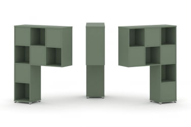 Надставка на стол высокая двухсторонняя + задняя стенка (8 шт.) CОНCЕПТ CН.ДНВ-001 Кобо Белый металл / CONCEPT CN.DNV-001