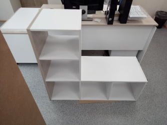 Стеллаж к столу Дека 9.06.10 Дуб Сантана светлый/Белый / Deka