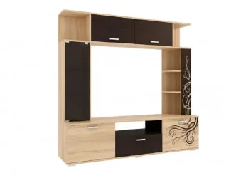 Современная стенка в гостиную Ника Дуб Сонома Венге
