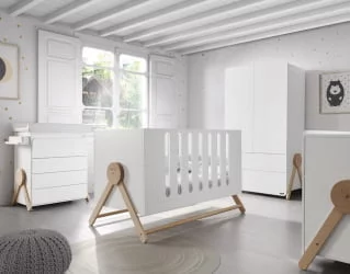 Кроватка для новорожденных Микуна Свинг Биг Вхите/Ватервоод / Micuna Swing Big White/Waterwood