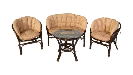 Комплект Багама с диваном, подушки светлые полные Бахама11 венге / Bahama11