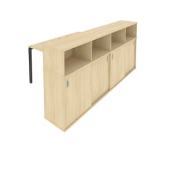 Рабочая станция с опорным шкафом-купе Метал Сйстем Б.РС-СШК-4.1 Акация/Антрацит / Metal System