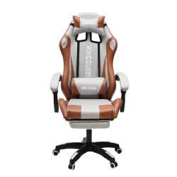 Геймерское кресло 907 КИНГКУЕЕН, замша, цвет светло-серый с массажем, арт 907-ЛГрей / KINGQUEEN, 907-LGrey