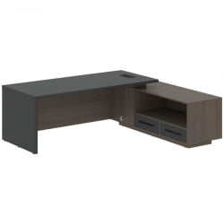 Стол руководителя правый ВЕЛИОН ВCТ 2319 Р Яшма черный Дуб Сильвер / VELION VCT R