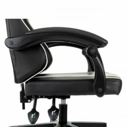 Геймерское кресло БРАБИКС Шоотер ГМ-123, 2 подушки, экокожа, черное/белое / BRABIX Shooter GM-123,