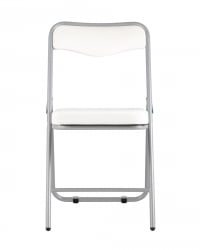 Складной стул Джонни силвер экокожа Белый / silver