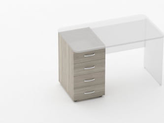 Тумба встраиваемая в стол на 4 ящика Глассй 3.12.10 Дуб сантана светлый / Glassy