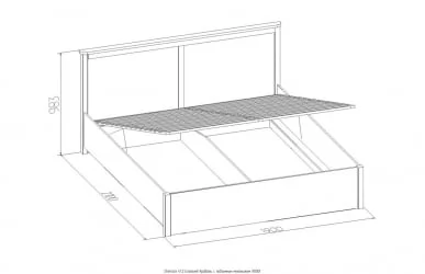 Кровать с подъемным механизмом (1800) Шерлоcк 41.2 Дуб Сонома (спальня) / Sherlock