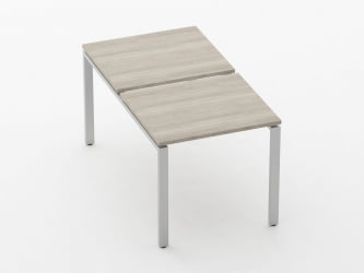 Письменный стол для двоих Дека П-обр. каркас 7.145.08 Дуб Сантана светлый / Deka