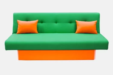 Диван тканевый МАНГО 4 (2 категория) Зеленый Оранжевый / MANGO