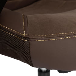 Кресло ИНТЕР (24) кож/зам/флок/ткань, коричневый, 36-36/6/ТВ-24 / INTER 36-36/6/TW-24