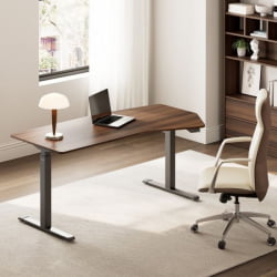 Стол компьютерный с электроприводом Еурека ЕРК-ЕДИ-ХТГ-СВ (Хептагон), орех / Eureka ERK-EDI-HTG-SW (Heptagon),