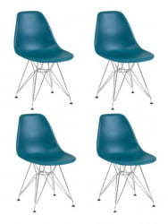 Стул обеденный ДОБРИН ДСР (ножки хром, цвет морской волны (Г-05)) 4 шт / DOBRIN DSR (G-05))