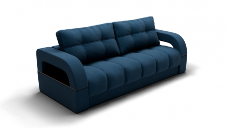 Диван Рич-1 (ЗР) Цвет фасада: Синий; Тип: Прямой; Материал фасада: Металл/Велюр