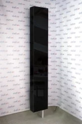 Поворотный шкаф в черном глянцевом стекле Лупо Шелф (правый) Венге