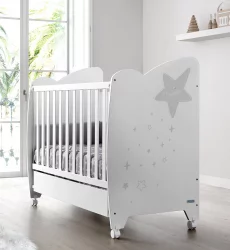 Кроватка для новорожденных Микуна Естела Вхите/Грей / Micuna Estela White/Grey