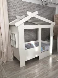 Кроватка для новорожденных Теремок без ящика Белая